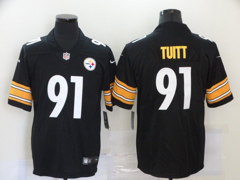 Men Pittsburgh Steelers #91 Tuitt Black 2020 Vapor Untouchable Playe Nike NFL Jersey->los angeles dodgers->MLB Jersey